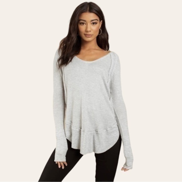 Free People Sweaters - We The Free People Catalina Heather Grey Thermal Top